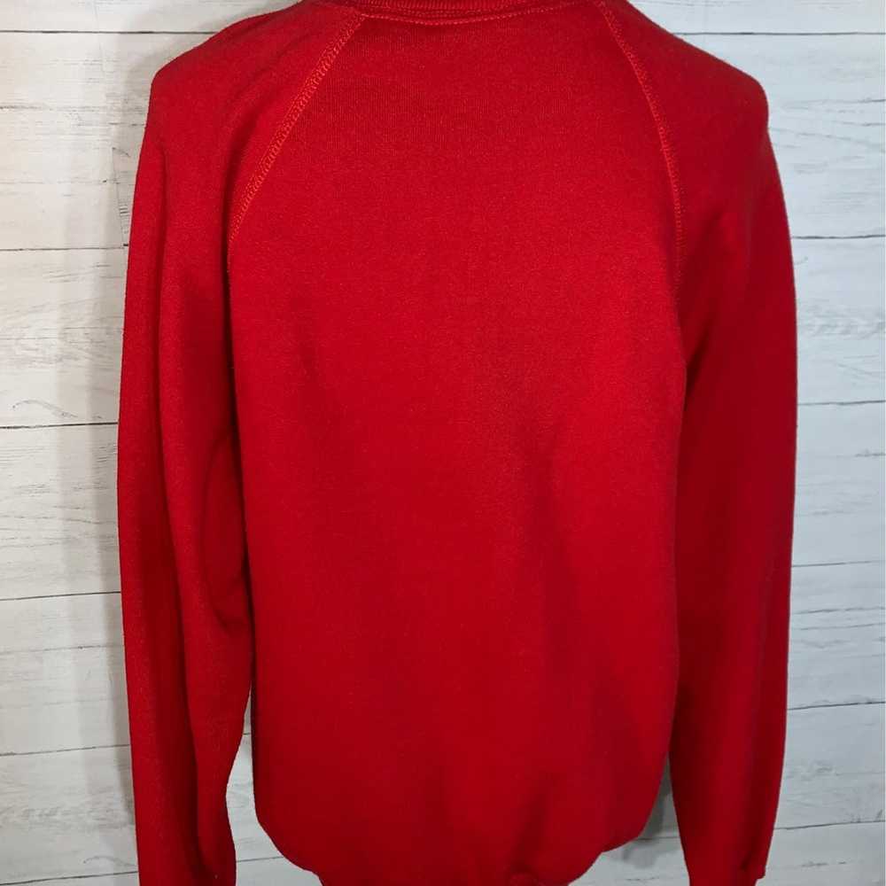 vintage lee red sweatshirt christmas puffy letter… - image 5