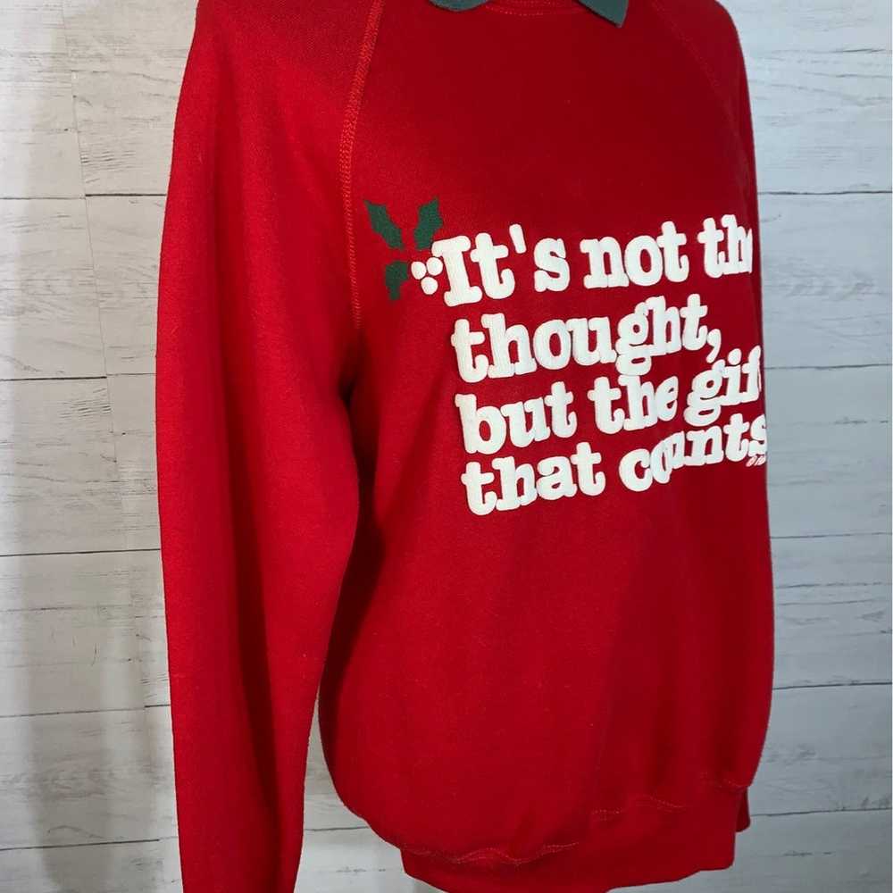 vintage lee red sweatshirt christmas puffy letter… - image 7