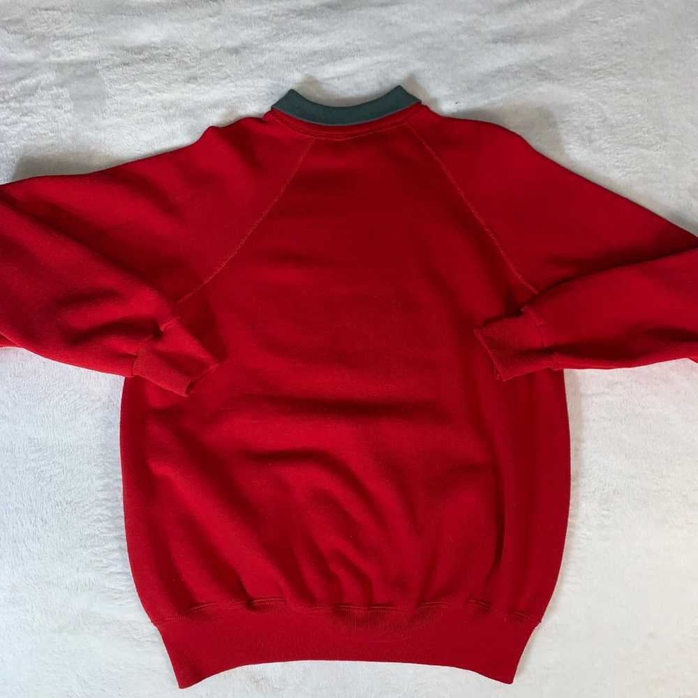 vintage lee red sweatshirt christmas puffy letter… - image 9