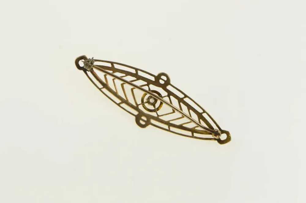 10K Ornate Victorian Diamond Filigree Pin/Brooch … - image 2