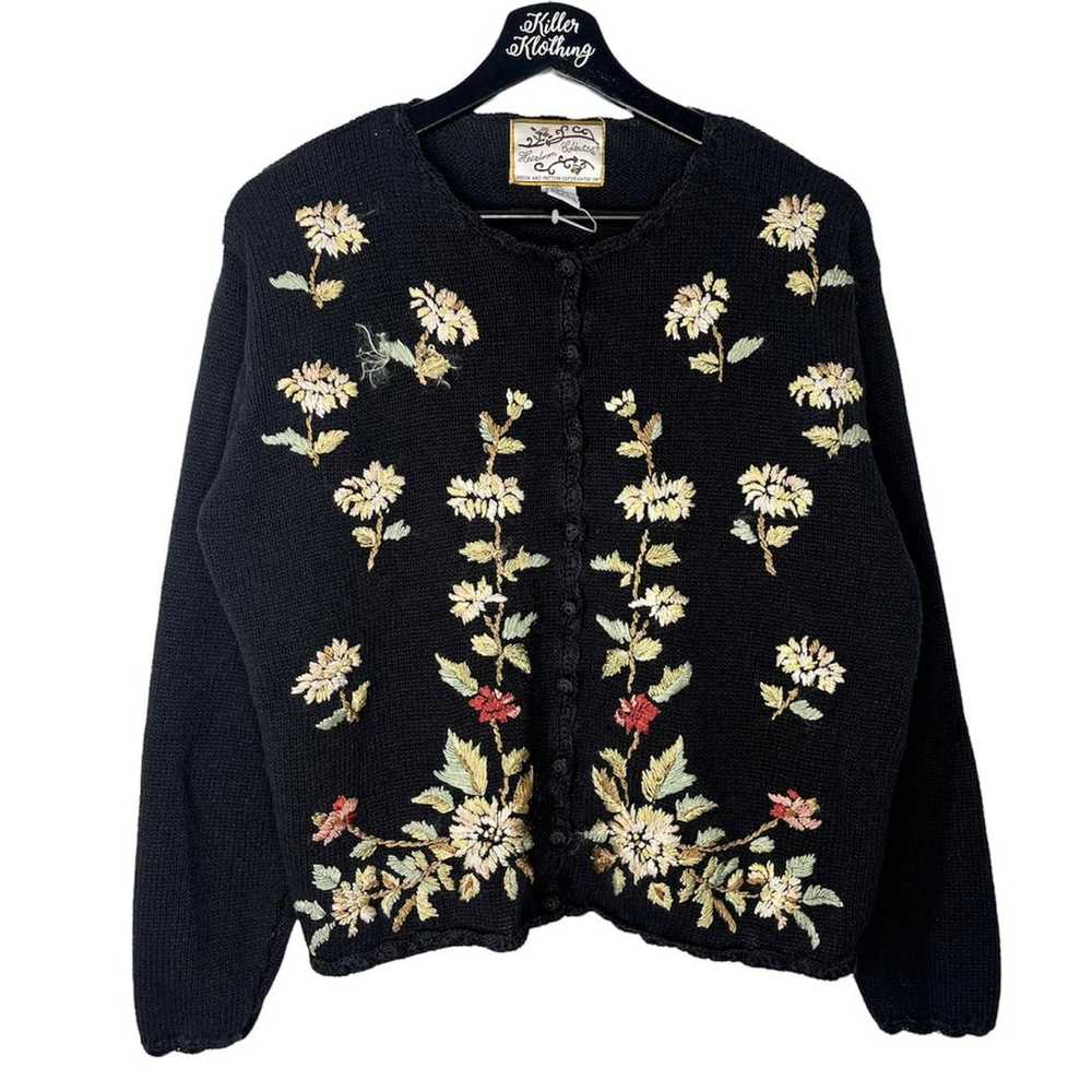 Vintage Floral Cardigan Sweater - image 1