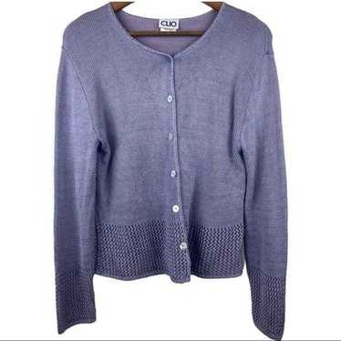CLIO Women's Purple Vintage Chunky Knit Pearl But… - image 1