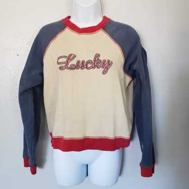 Vintage Y2K Lucky Brand Dungarees Sz S Sweatshirt Hoodie Full