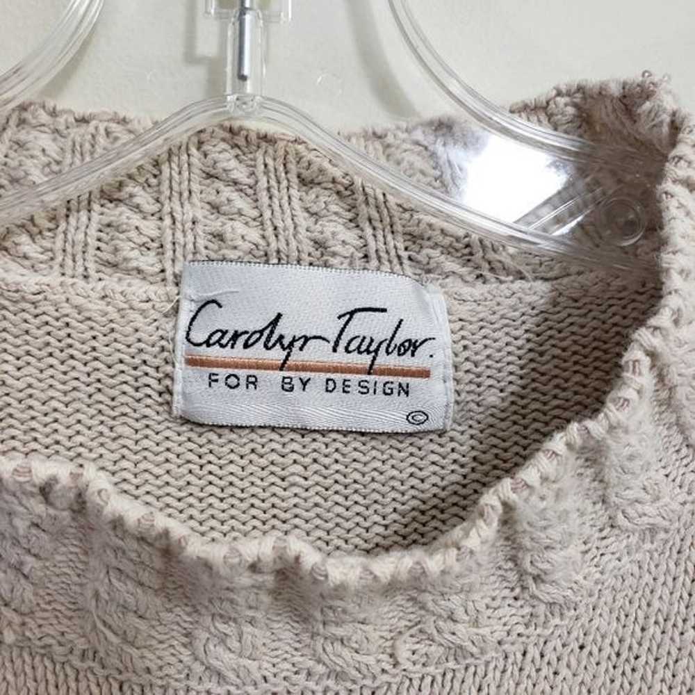 Vintage Carolyn Taylor knit floral with bead acce… - image 2