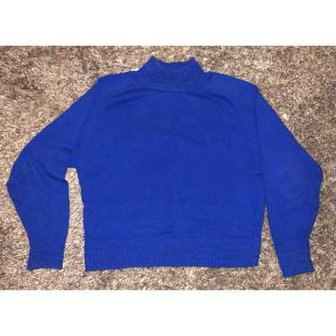 Vintage Blue Knit Pendelton Mock Neck Sweater