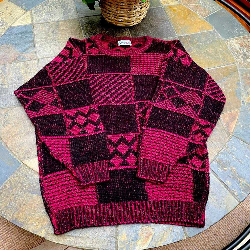 Vintage pink and black Penrose sweater - image 1
