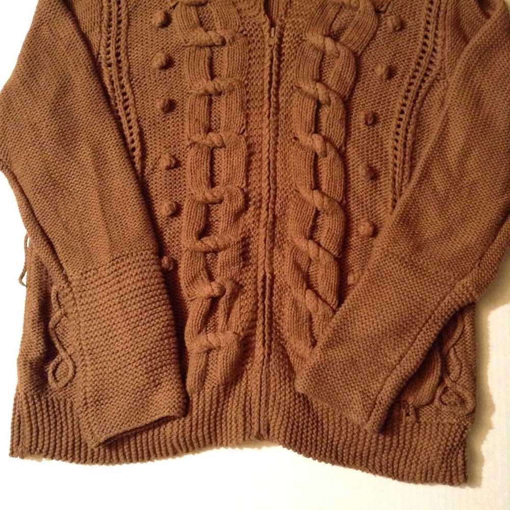 VTG Storybook Knits Sweater Women's L Brown Cable… - image 4