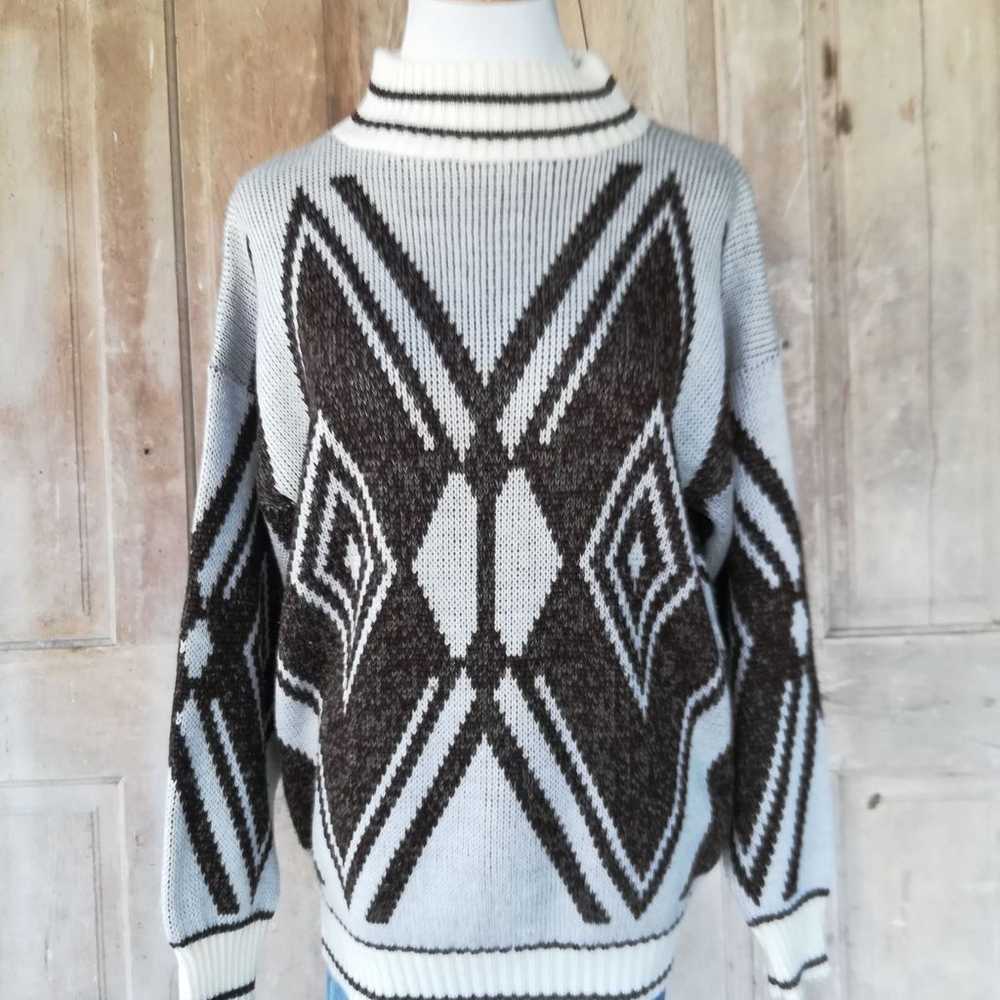 Vintage Oversized Diamond Sweater - image 11