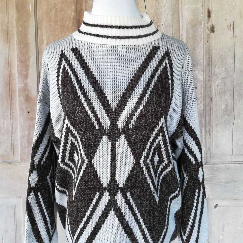 Vintage Oversized Diamond Sweater - image 1