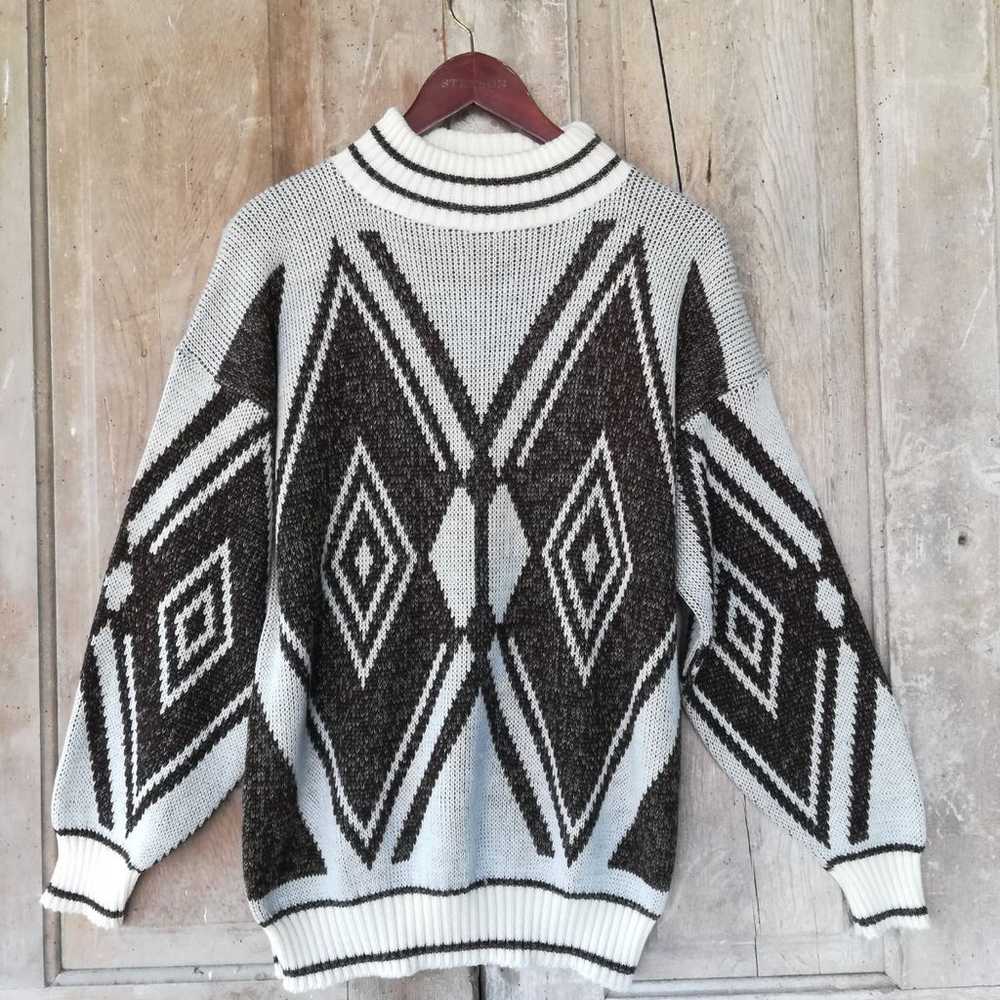 Vintage Oversized Diamond Sweater - image 2