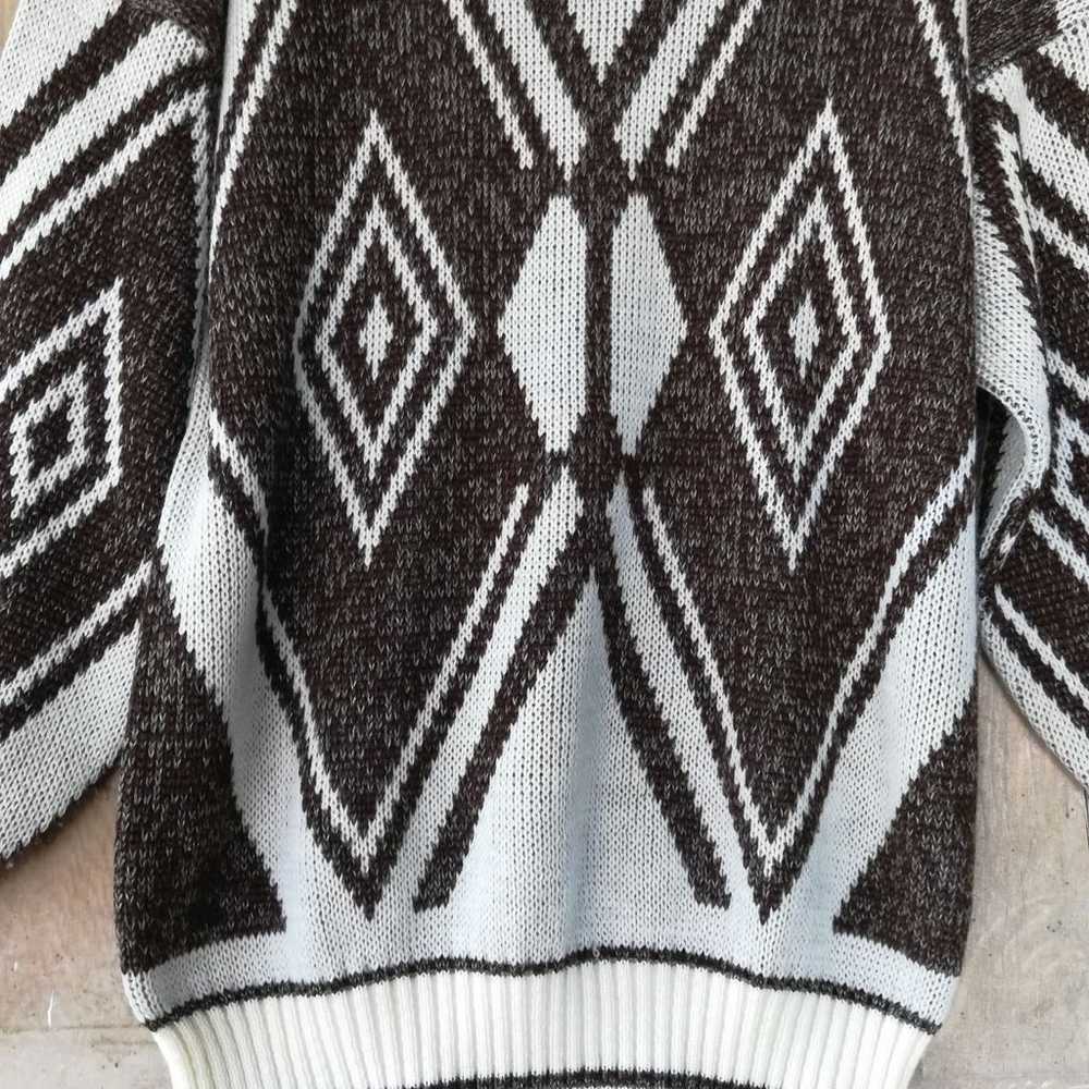 Vintage Oversized Diamond Sweater - image 4