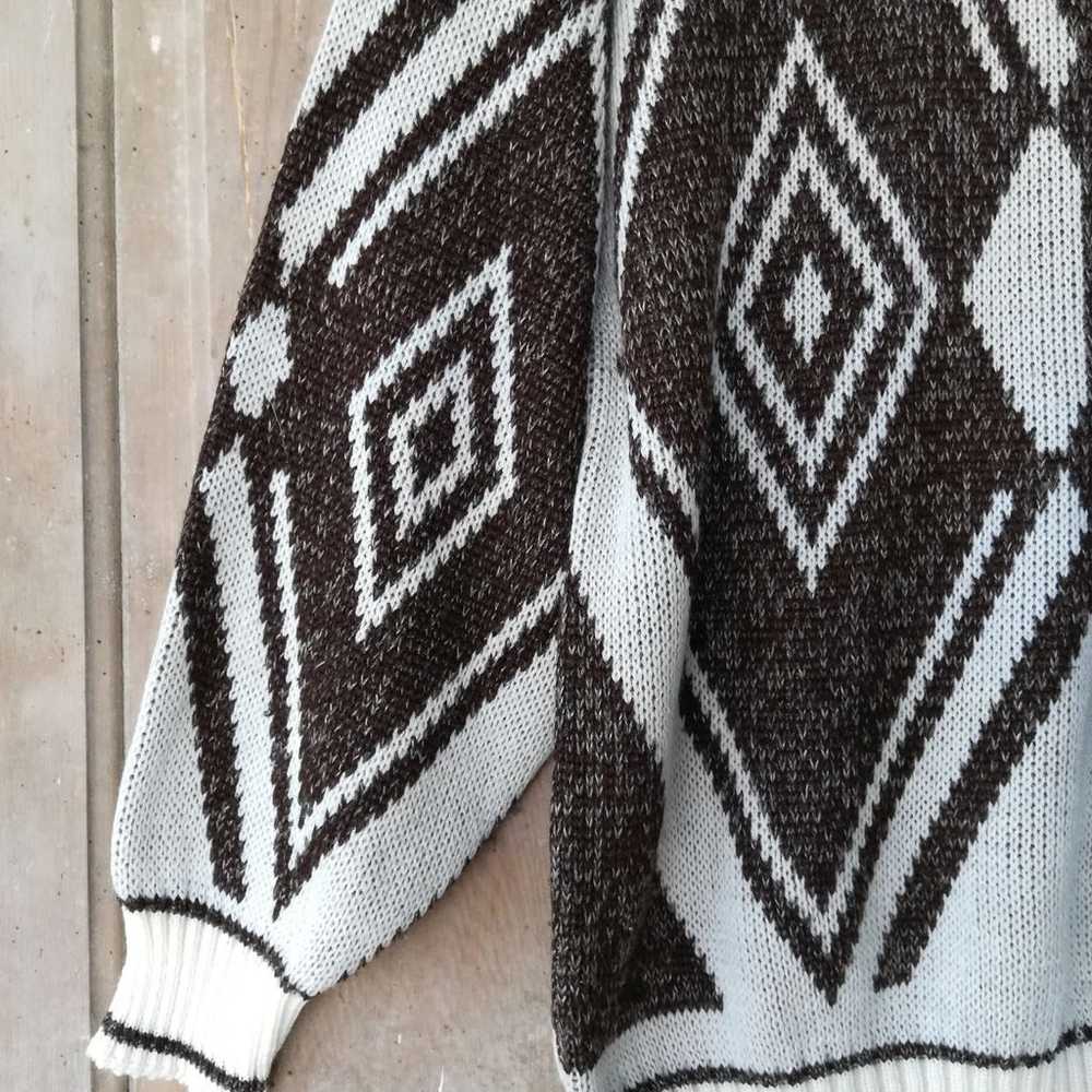 Vintage Oversized Diamond Sweater - image 7