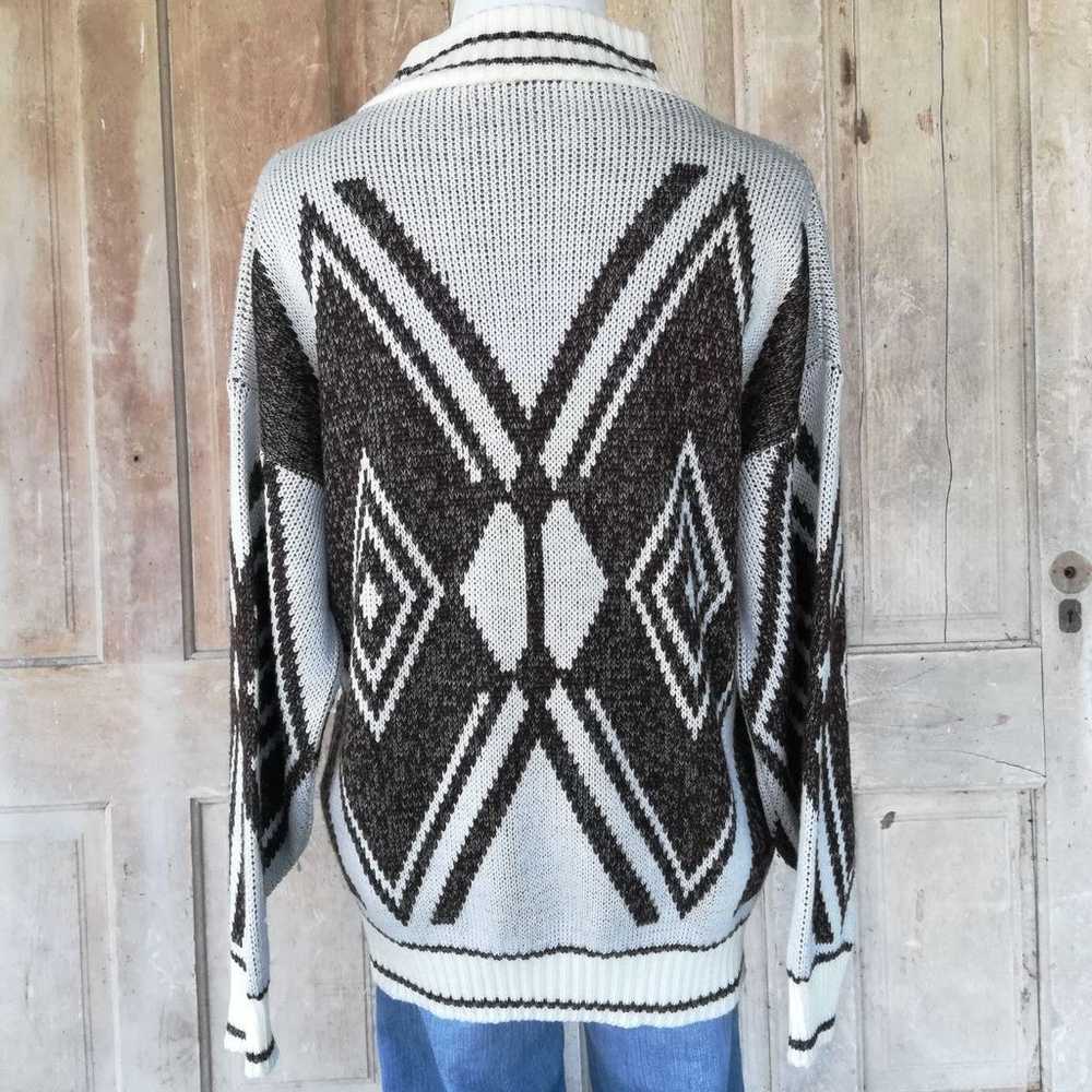 Vintage Oversized Diamond Sweater - image 8