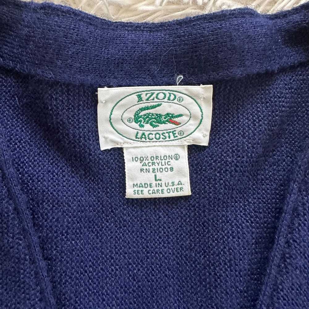 Vintage Lacoste Izod blue 5 button cardigan sweat… - image 2