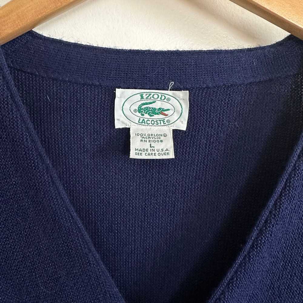 Vintage Lacoste Izod blue 5 button cardigan sweat… - image 7