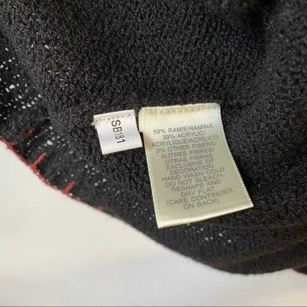 Susan Bristol Black Floral Hand Embroidered Knit … - image 9