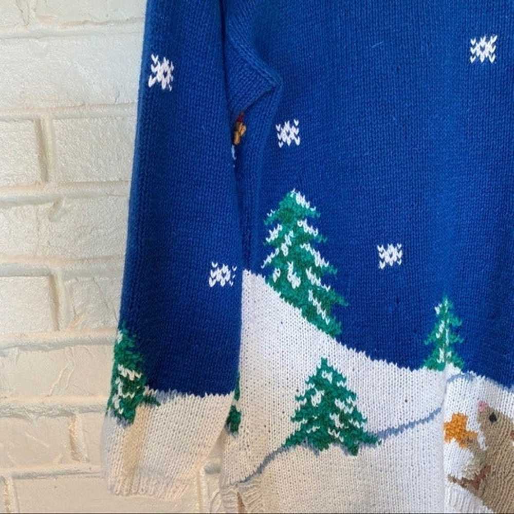 Vintage Hand Knitted Christmas Sweater - image 10