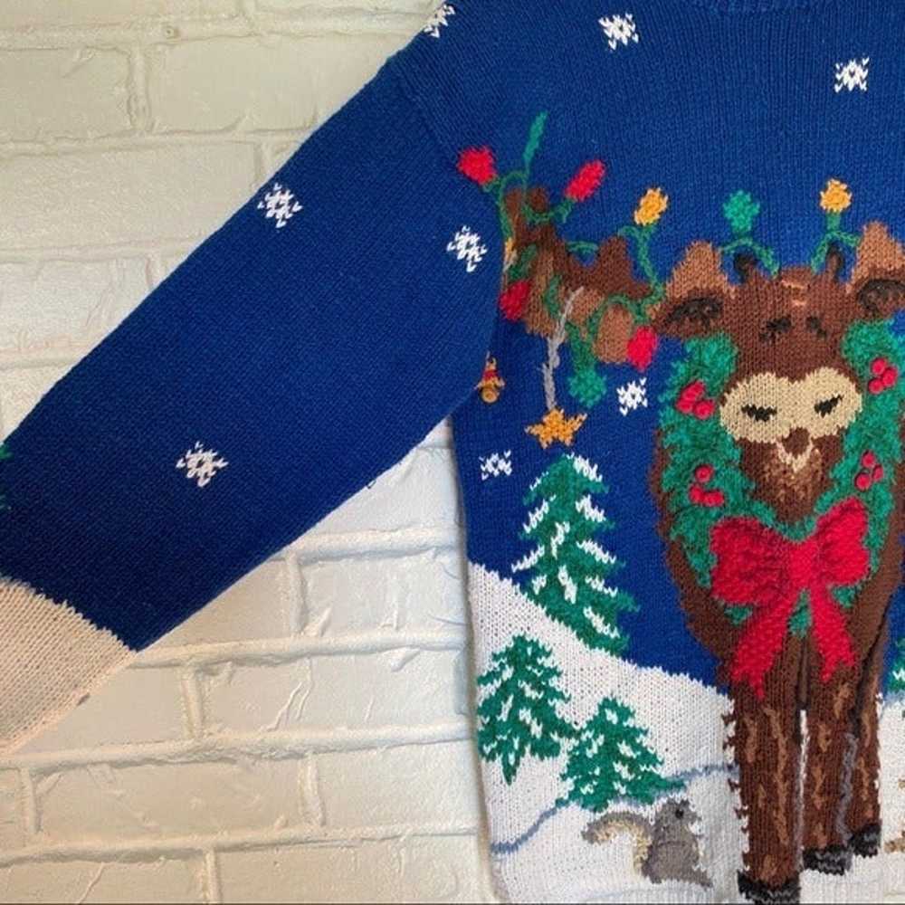 Vintage Hand Knitted Christmas Sweater - image 11