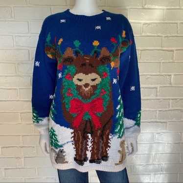 Vintage Hand Knitted Christmas Sweater - image 1