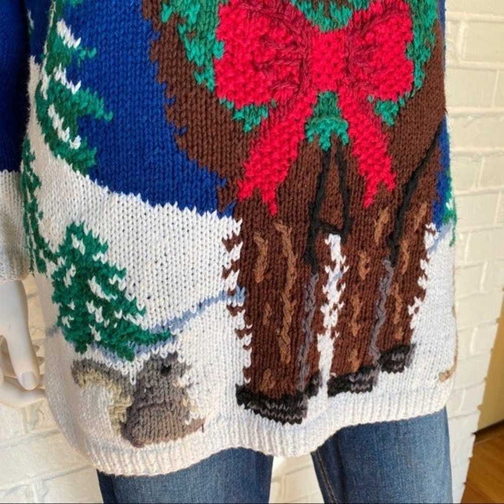 Vintage Hand Knitted Christmas Sweater - image 2