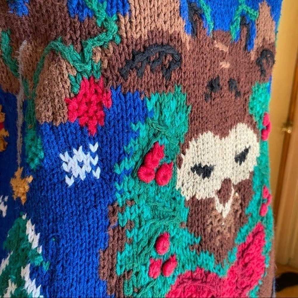 Vintage Hand Knitted Christmas Sweater - image 3