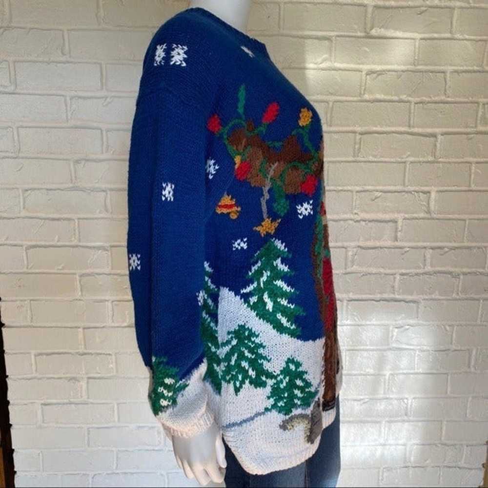 Vintage Hand Knitted Christmas Sweater - image 5