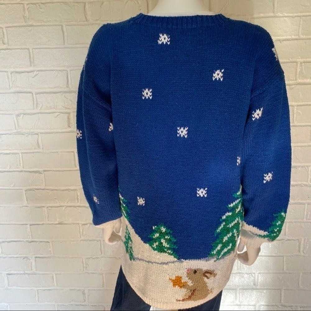 Vintage Hand Knitted Christmas Sweater - image 6
