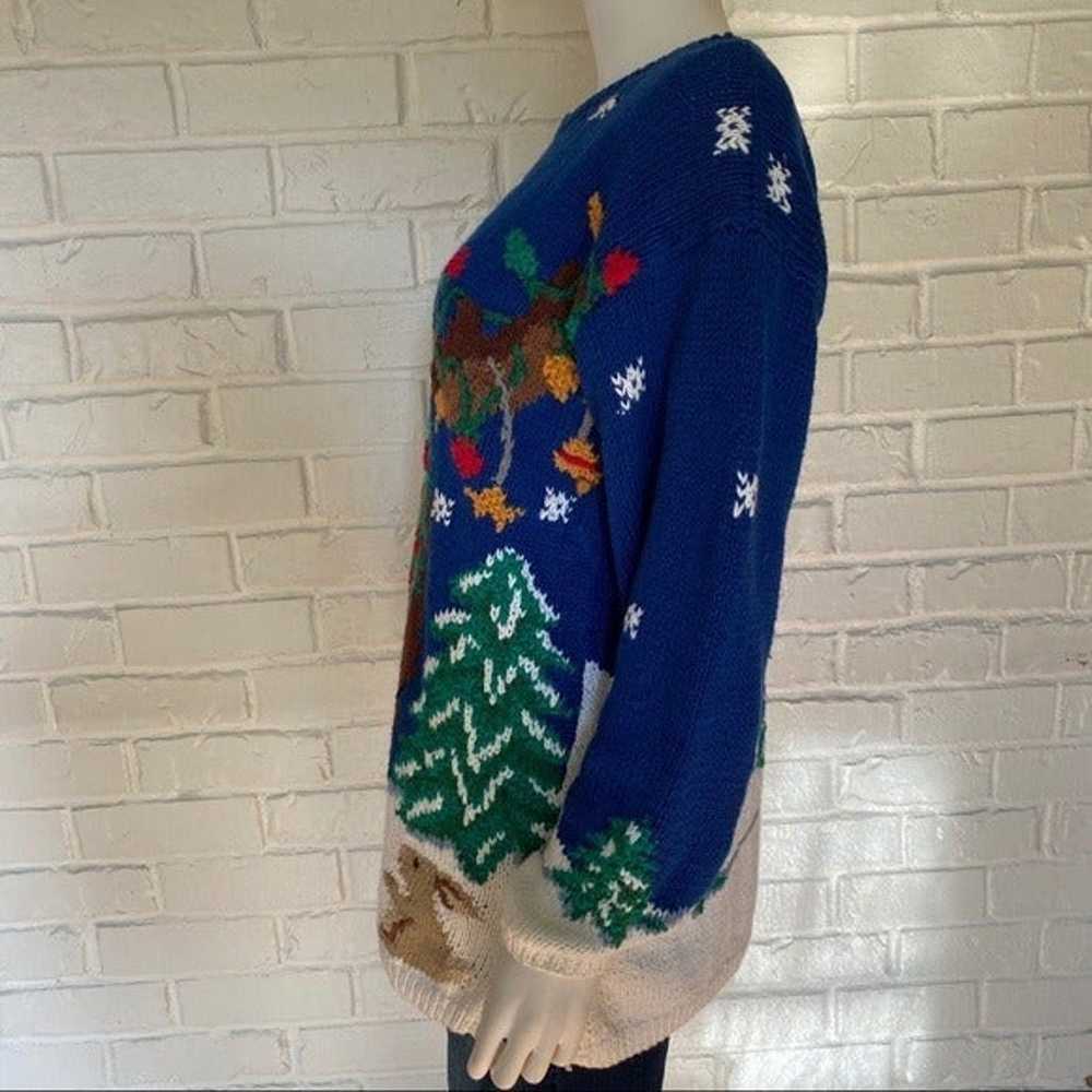 Vintage Hand Knitted Christmas Sweater - image 7