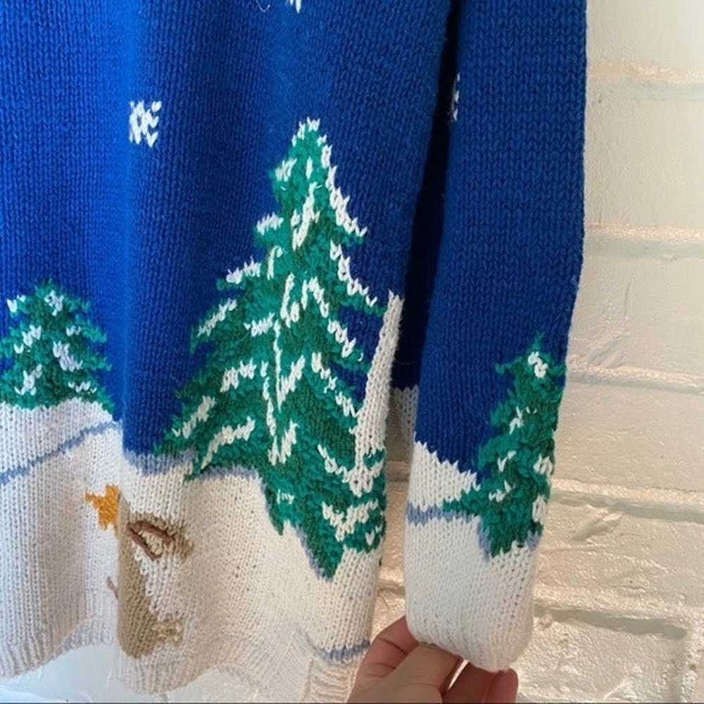 Vintage Hand Knitted Christmas Sweater - image 9
