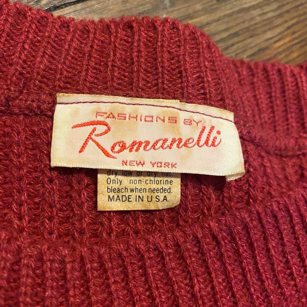 Vintage 1980s/90s romanelli 100% acrylic knit swe… - image 2