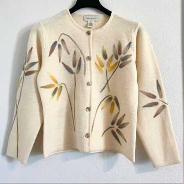 Susan Bristol hand embroidered floral wool sweate… - image 1