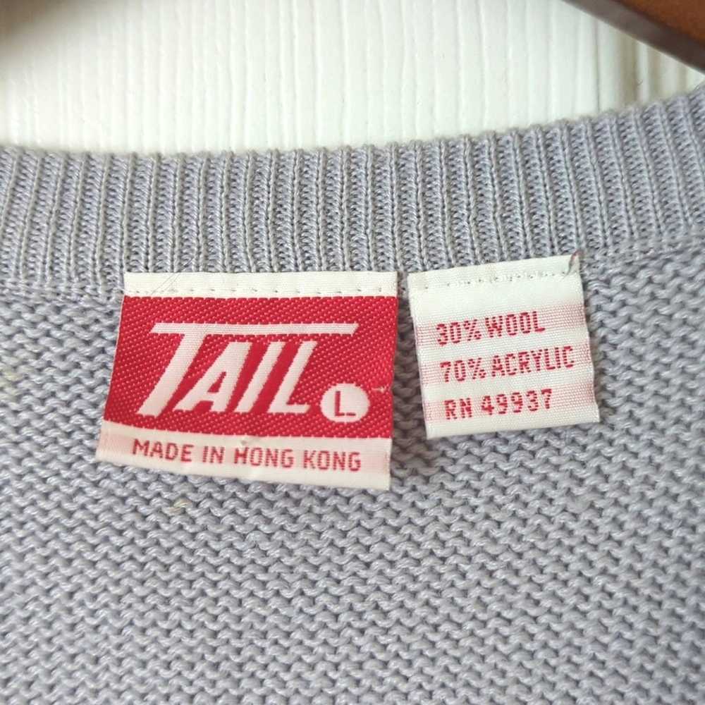 Tail 90's Vintage Wool Blend Preppy Argyle Knit V… - image 5