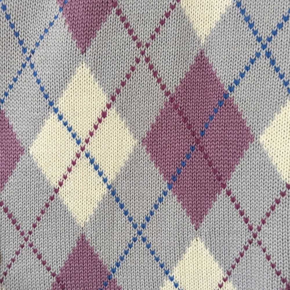 Tail 90's Vintage Wool Blend Preppy Argyle Knit V… - image 6