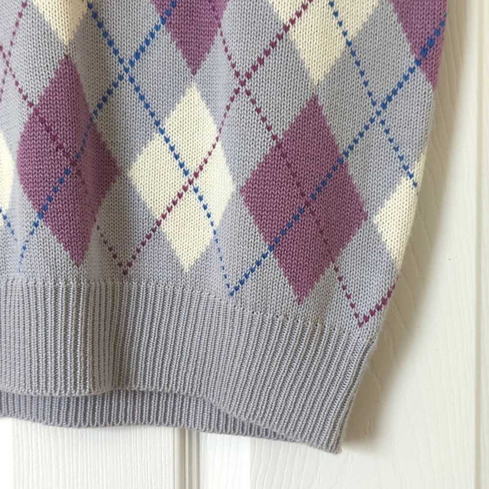 Tail 90's Vintage Wool Blend Preppy Argyle Knit V… - image 8