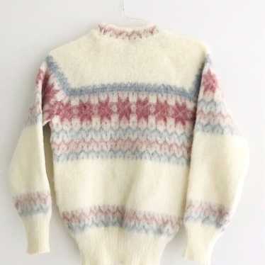 Vintage 80s Icelandic Pure Wool Winter Snowflake S