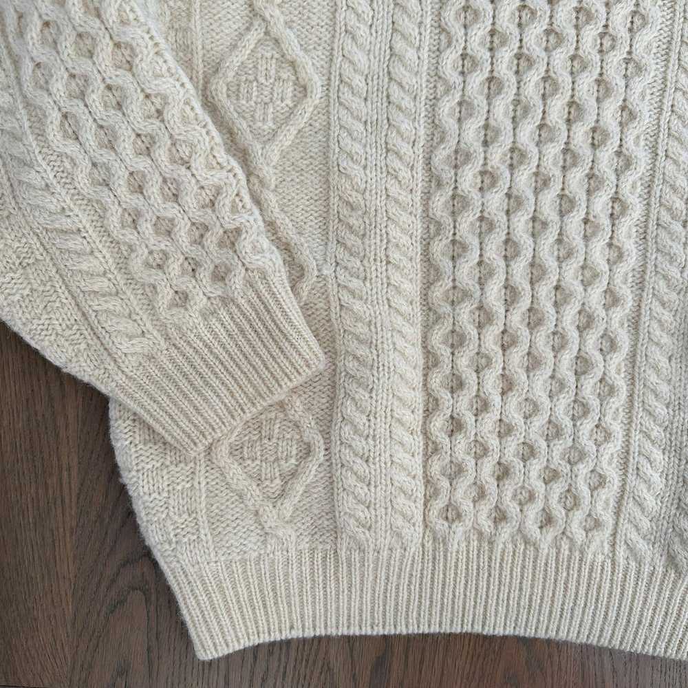 Vintage Celtic Country 100% Wool Irish Cable Knit… - image 3