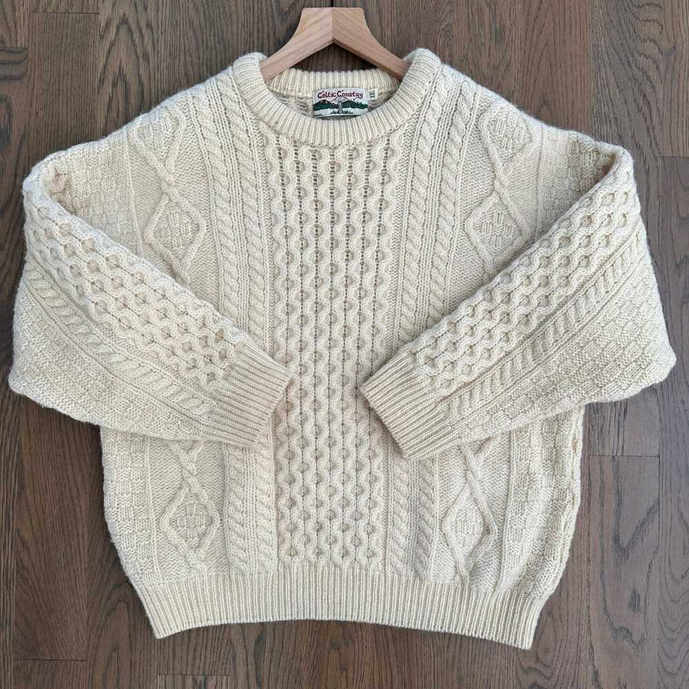 Vintage Celtic Country 100% Wool Irish Cable Knit… - image 4