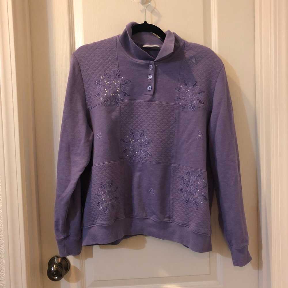 Alfred Dunner Purple Vintage Sweater - image 1