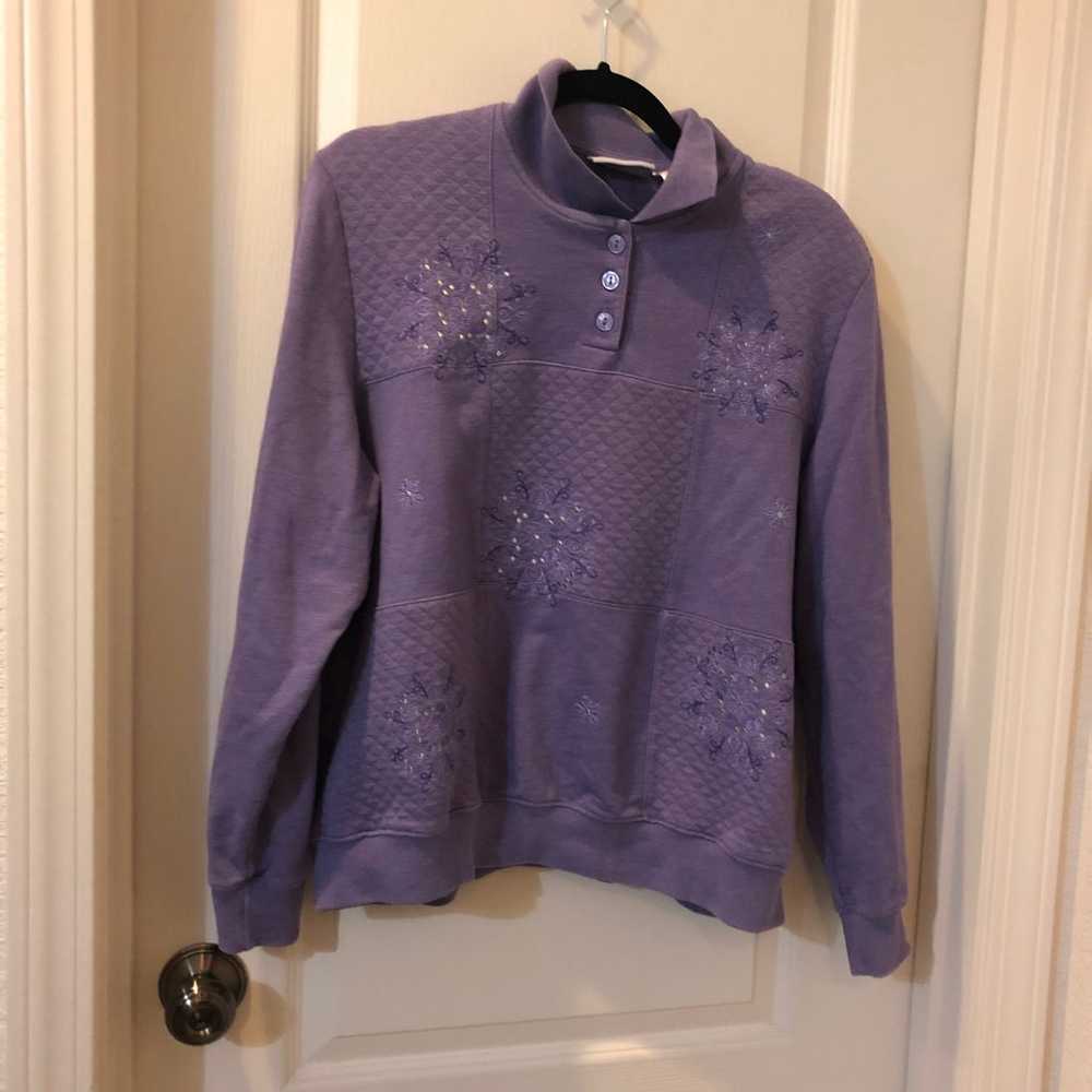 Alfred Dunner Purple Vintage Sweater - image 2