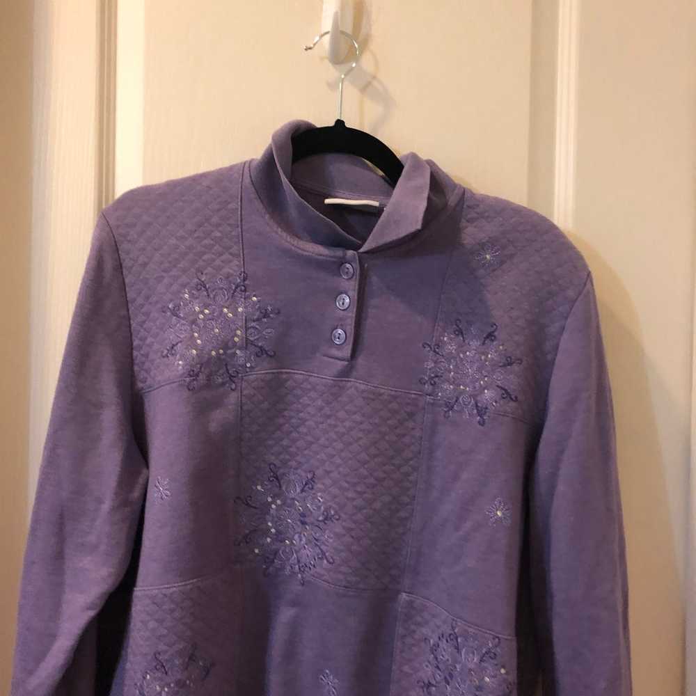 Alfred Dunner Purple Vintage Sweater - image 3