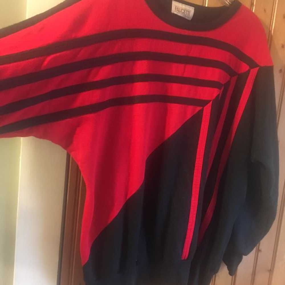Retro Vintage Sweatshirt Black And Red - image 7