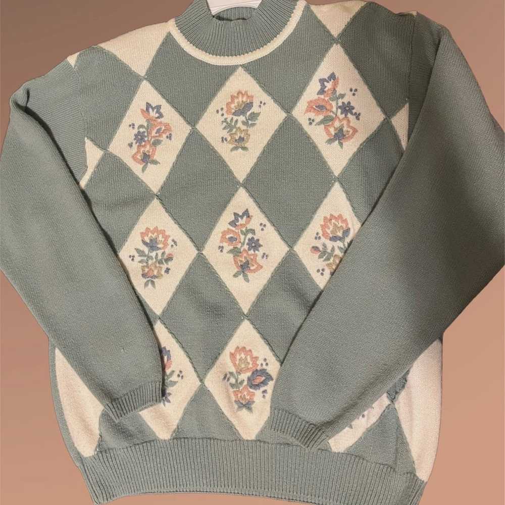 Alfred Dunner vintage floral Sweater - image 1