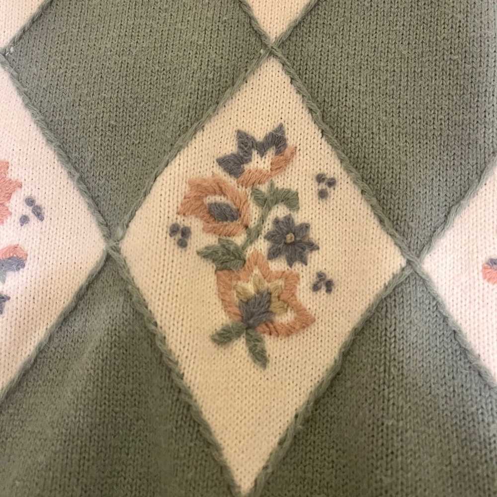 Alfred Dunner vintage floral Sweater - image 4