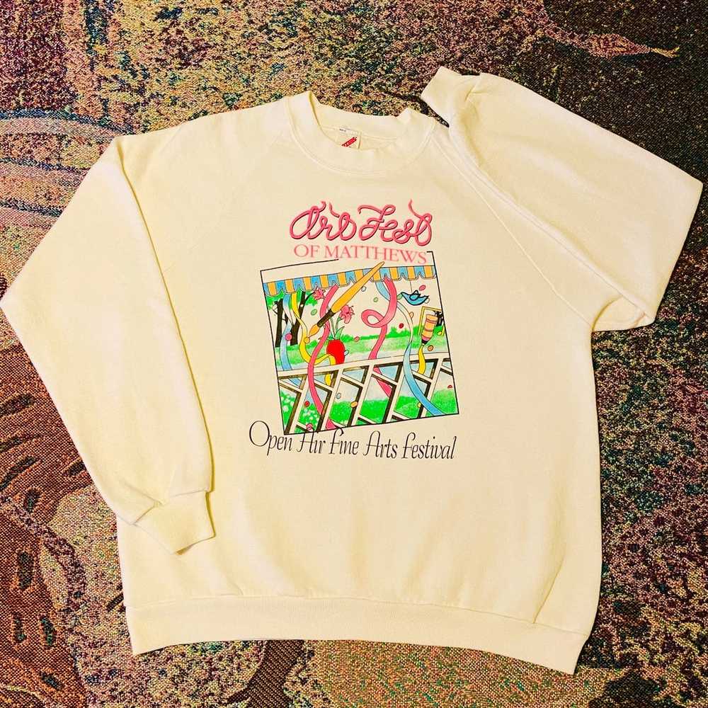 Vintage Art Festival Sweatshirt Crewneck 90s Matt… - image 5