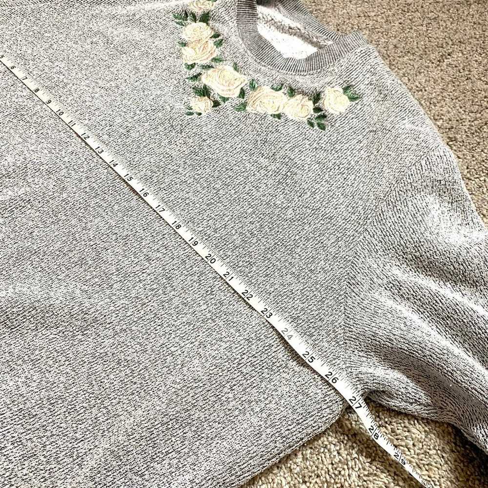 1990s Handmade Oversized Rose Sweatshirt Sz XL - image 6