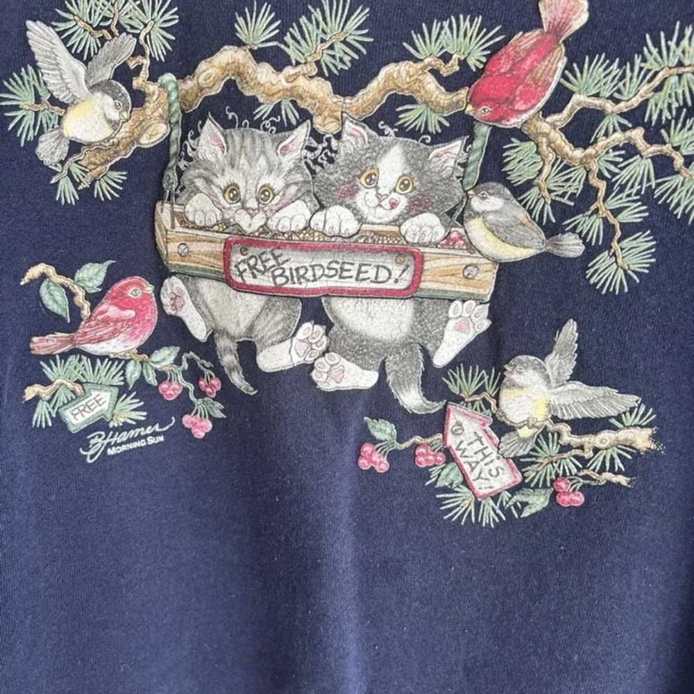 Vintage 1990s Morning Sun Cat Sweater Size XL *Se… - image 2