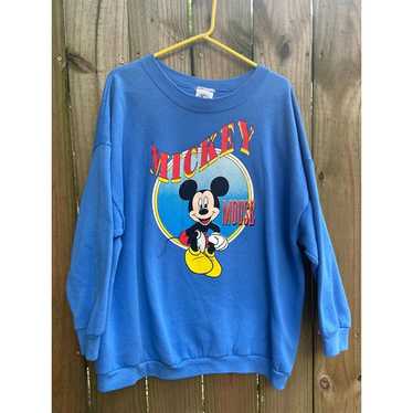 Vintage Disney Mickey Mouse Blue Sweater Sz XL - image 1