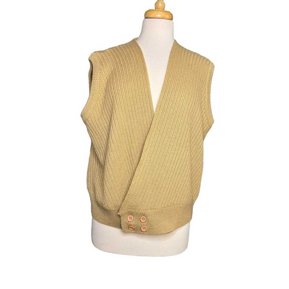 Vintage Banff Ltd Cable Knit Sweater Vest Button … - image 1