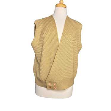 Vintage Banff Ltd Cable Knit Sweater Vest Button … - image 1