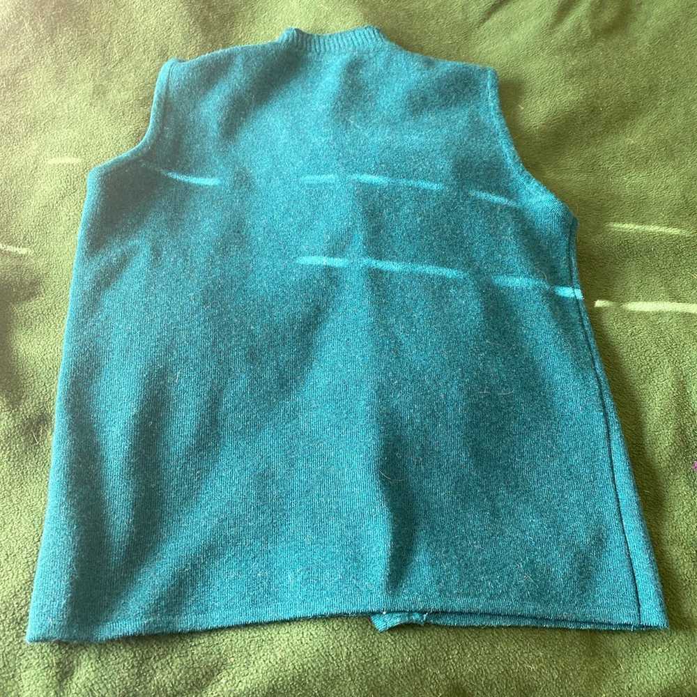 teal blue grandma sleeveless vest - image 3
